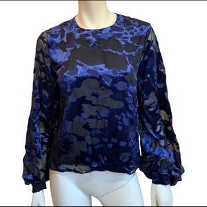 NWT & Other Stories Blue & Black Blouse Size 6